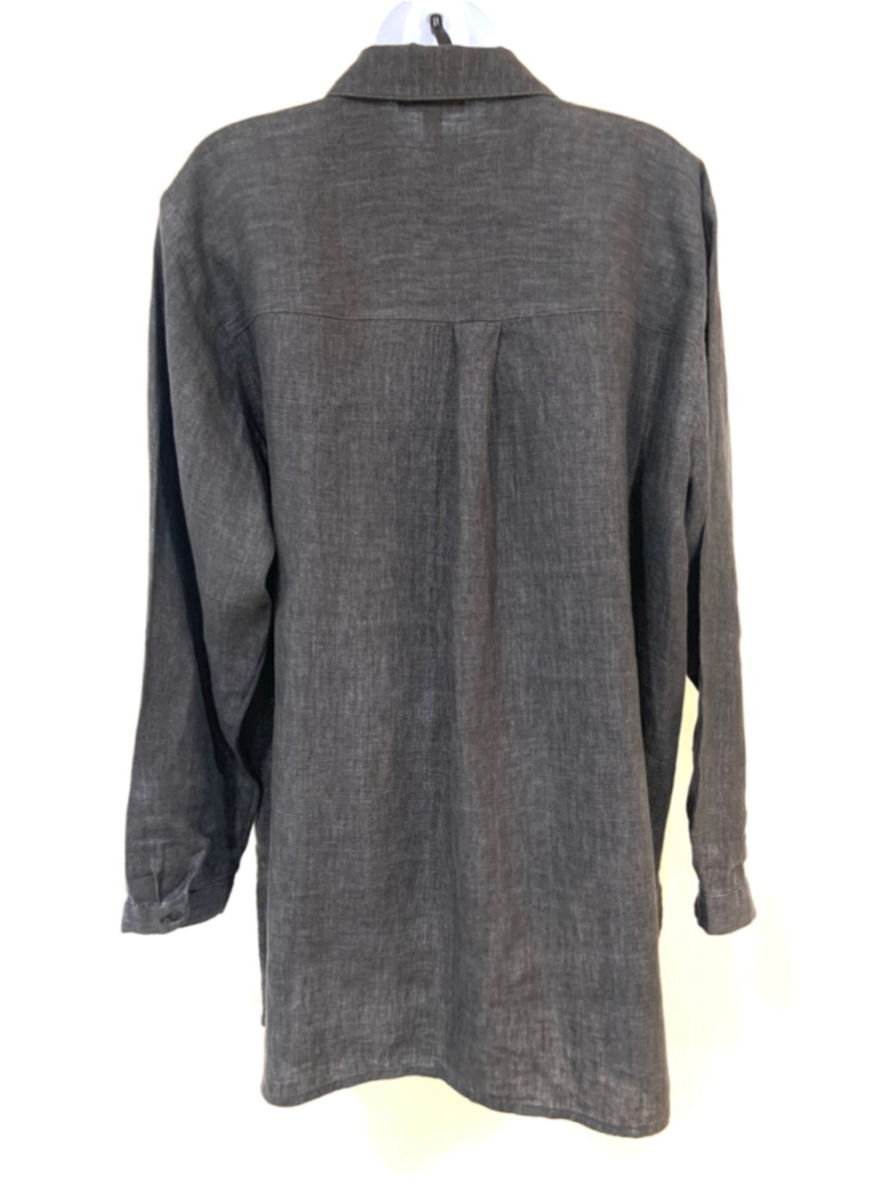 EILEEN FISHER Organic Linen Button Down Shirt (Sz L) - Picture 3 of 9